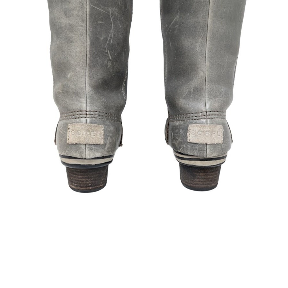 Sorel Slimpack Riding Tall Boots Shale Gray Women 6 5 Waterproof Insulated - Picture 7 of 10